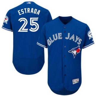 Toronto Blue Jays #25 Marco Estrada Blue With 40th Anniversary Patch Flexbase Stitched Jersey DingZhi