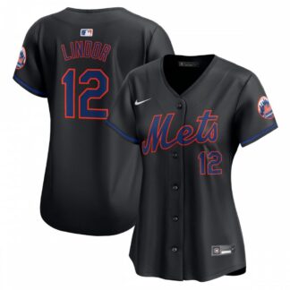 Francisco Lindor New York Mets Nike Women's Alternate Limited Player Jersey – Black