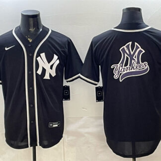 Men's New York Yankees Team Big Logo 2026 Fashion Replica Black Out Stitched Jersey