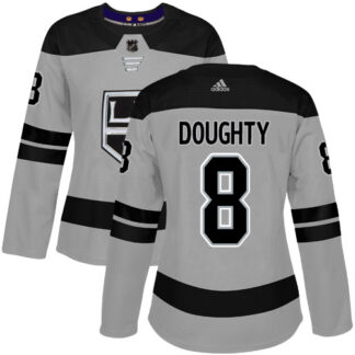 Adidas Los Angeles Kings #8 Drew Doughty Gray Alternate Authentic Women’s Stitched NHL Jersey