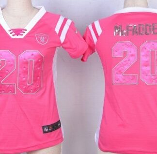 Nike Oakland Raiders #20 Darren McFadden Drilling Sequins Pink Womens Jersey
