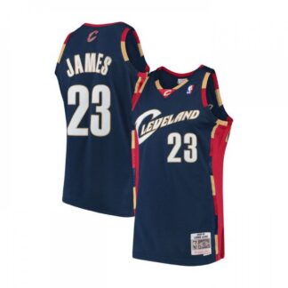 Men's Cleveland Cavaliers LeBron James #23 Throwback Navy 2008-09 Hardwood Classics Jersey