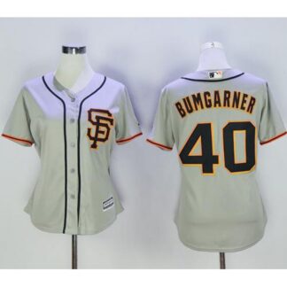 San Francisco Giants #40 Madison Bumgarner Grey Women’s Road 2 Stitched MLB Jersey