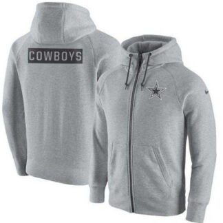 Men's Dallas Cowboys Nike Gridiron Gray 2.0 Full-Zip Hoodie - Ash FengYun