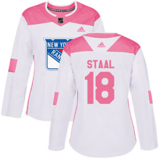 Adidas New York Rangers #18 Marc Staal White/Pink Authentic Fashion Women’s Stitched NHL Jersey