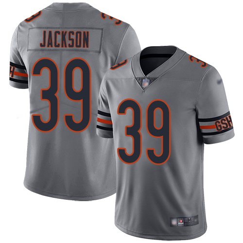 Nike Chicago Bears #39 Eddie Jackson Silver Men’s Stitched NFL Limited Inverted Legend Jersey
