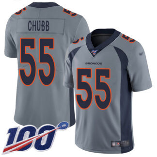 Nike Denver Broncos #55 Bradley Chubb Gray Men’s Stitched NFL Limited Inverted Legend 100th Season Jersey