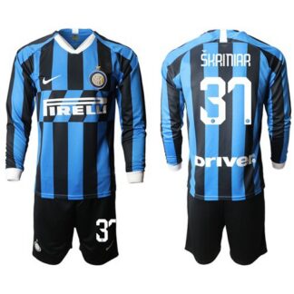 Inter Milan #37 Skriniar Home Long Sleeves Soccer Club Jersey