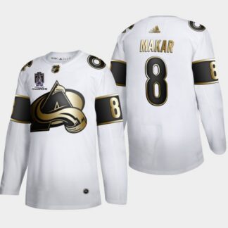 Colorado Colorado Avalanche #8 Cale Makar Men’s 2022 Stanley Cup Champions Adidas White Golden Edition Limited Stit...