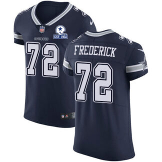 Nike Dallas Cowboys #72 Travis Frederick Navy Blue Team Color Men’s Stitched With Established In 1960 Patch NFL Vap...
