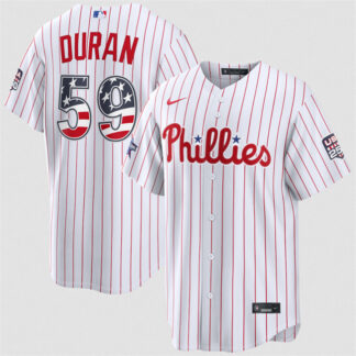 Men's Philadelphia Phillies #59 Jhoan Duran White 2026 All-Star Edition Stars & Stripes Stadium Pick-A-Player Stitc...
