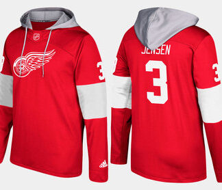Adidas Detroit Red Wings 3 Nick Jensen Name And Number Red Hoodie