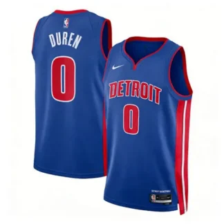 Youth Detroit Pistons #0 Jalen Duren Blue Swingman Icon Edition Jersey
