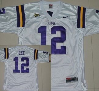 LSU Tigers #12 Jarrett Lee White Jersey