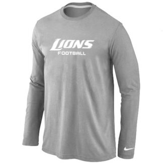 Nike Detroit Lions Authentic font Long Sleeve T-Shirt Grey