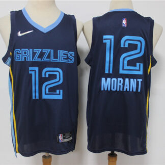Men's Memphis Grizzlies #12 Ja Morant Black Nike 75th Anniversary Diamond 2021 Stitched Jersey