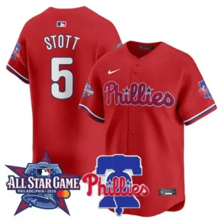 Men's Philadelphia Phillies #5 Bryson Stott Red 2026 MLB All-Star Jersey