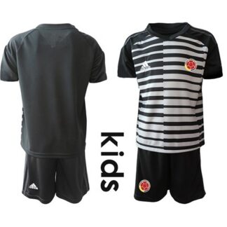 Colombia Blank Black Goalkeeper Kid Soccer Country Jersey