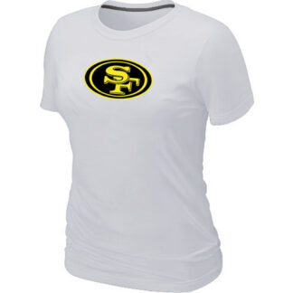 San Francisco 49ers Neon Logo Charcoal Women's White T-shirt