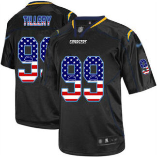 Nike Los Angeles Chargers #99 Jerry Tillery Black Men’s Stitched NFL Elite USA Flag Fashion Jersey