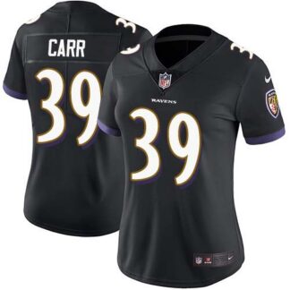 Nike Baltimore Ravens #39 Brandon Carr Black Alternate Women’s Stitched NFL Vapor Untouchable Limited Jersey