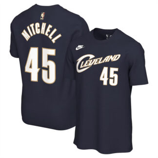Men's Cleveland Cavaliers #45 Donovan Mitchell Navy Classic Edition Name & Number T-Shirt