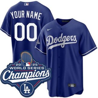 Men's Los Angeles Dodgers Custom Royal 2025 World Series Champions Home Replica Jersey