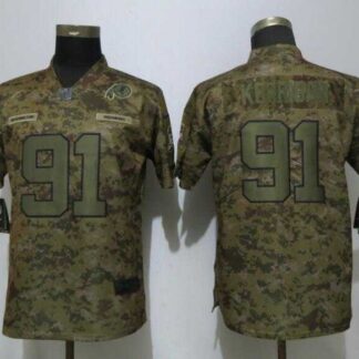 Women Nike Redskins 91 Ryan Kerrigan Camo Salute To Service Limited Jersey