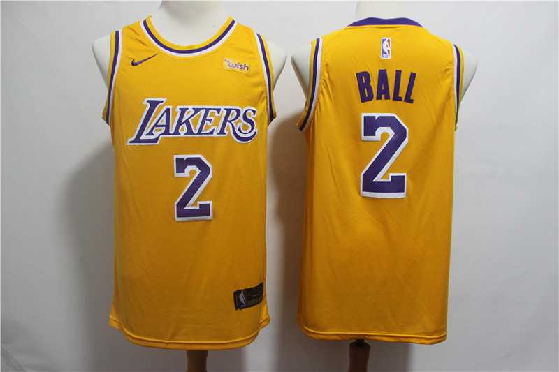 Lakers 2 Lonzo Ball Gold 2018 19 Nike Swingman Jersey