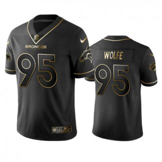 Broncos #95 Derek Wolfe Men’s Stitched NFL Vapor Untouchable Limited Black Golden Jersey