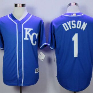Men's Kansas City Royals #1 Jarrod Dyson Blue New Cool Base Jersey
