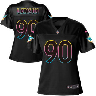 Nike Miami Dolphins #90 Shaq Lawson Black Women’s NFL Fashion Game Jersey
