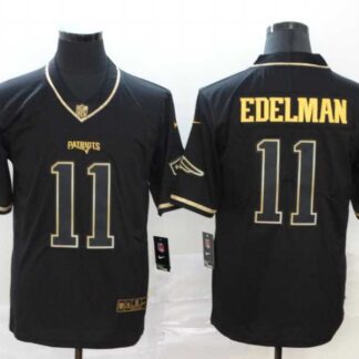 Nike Patriots 11 Julian Edelman Black Gold Throwback Vapor Untouchable Limited Jersey