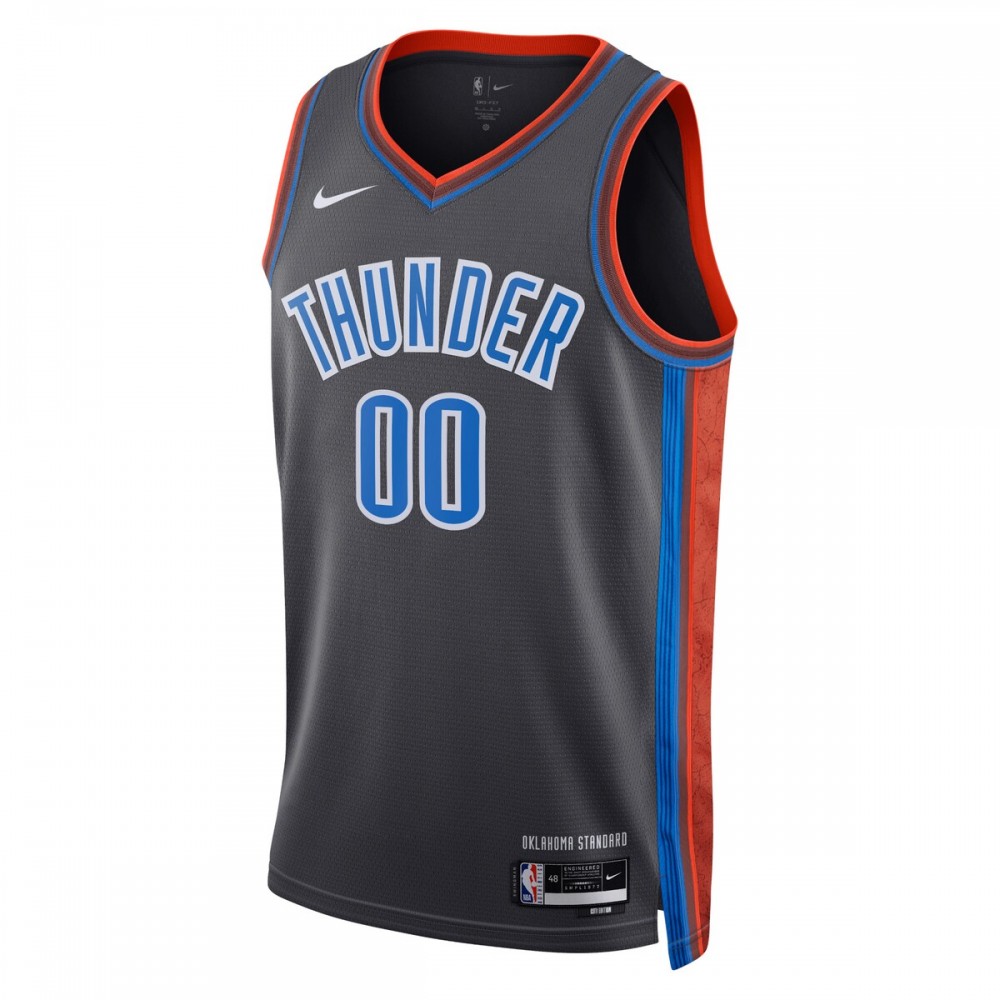 Oklahoma City Thunder Nike Unisex 2022/23 Swingman Custom Jersey - City Edition - Black - Image 2