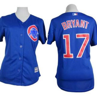 Womens Chicago Cubs #17 Bryant Blue Cool Base Jerseys