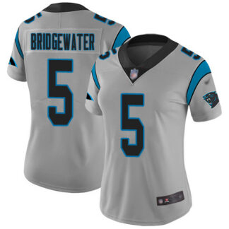 Nike Carolina Panthers #5 Teddy Bridgewater Silver Women’s Stitched NFL Limited Inverted Legend Jersey
