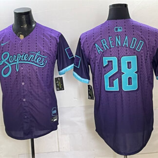 Men's Arizona Diamondbacks #28 Nolan Arenado Purple 2025 City Connect Limited Stitched Baseball Jersey