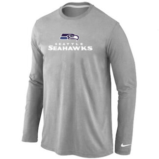 Nike Seattle Seahawks Authentic Logo Long Sleeve T-Shirt Gray