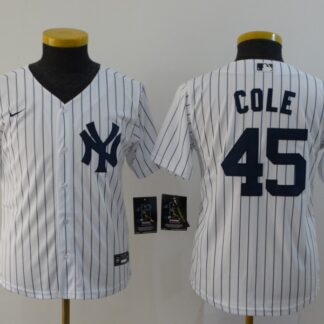 Youth New York Yankees #45 Gerrit Cole White Home Stitched MLB Cool Base Nike Jersey