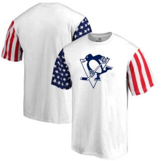 Men's Pittsburgh Penguins Fanatics Branded Stars & Stripes T-Shirt White FengYun