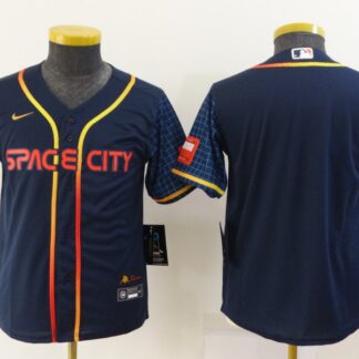 Youth Astros Blank Navy Nike 2022 City Connect Flexbase Jerseys