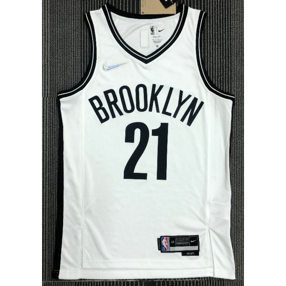 Men's Brooklyn Nets LaMarcus Aldridge #21 Nike White 2021 Swingman NBA Jersey - Icon Edition - Image 2
