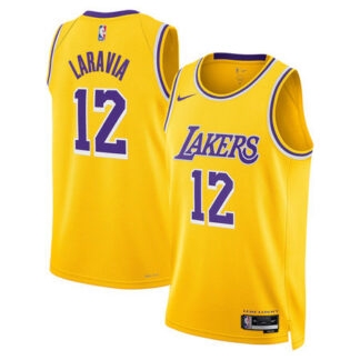 Women's Los Angeles Lakers #12 Jake LaRavia Gold Icon Edition Swingman Jersey