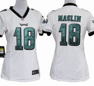 Nike Philadelphia Eagles #18 Jeremy Maclin White Game Womens Jersey