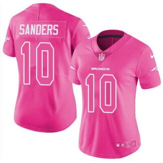 Nike Denver Broncos #10 Emmanuel Sanders Pink Women's NFL Limited Rush Fashion Jersey DingZhi