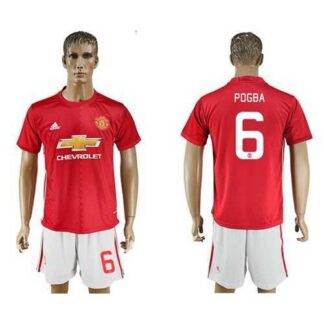 Manchester United #6 Pogba Home League Soccer Club Jersey