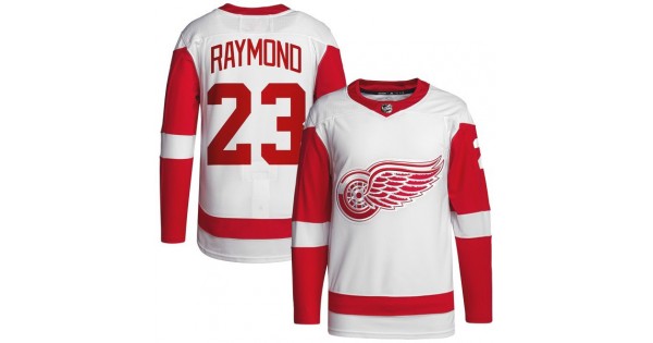 Lucas Raymond Detroit Red Wings Away Premium Jersey - White - Image 2