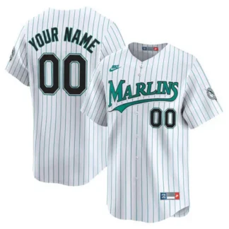 Youth Miami Marlins Nike White Cooperation Limited Custom Jersey