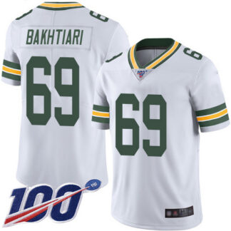Nike Green Bay Packers #69 David Bakhtiari White Men’s Stitched NFL 100th Season Vapor Limited Jersey
