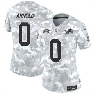 Women's Detroit Lions #0 Terrion Arnold 2024 F.U.S.E Arctic Camo Salute To Service Limited Stitched Jersey Dzhi